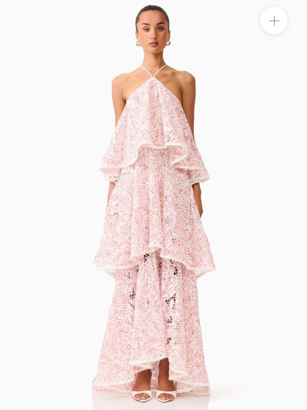Elliatt Valencia Lace Tiered Halter Maxi Dress - Picture 2 of 15